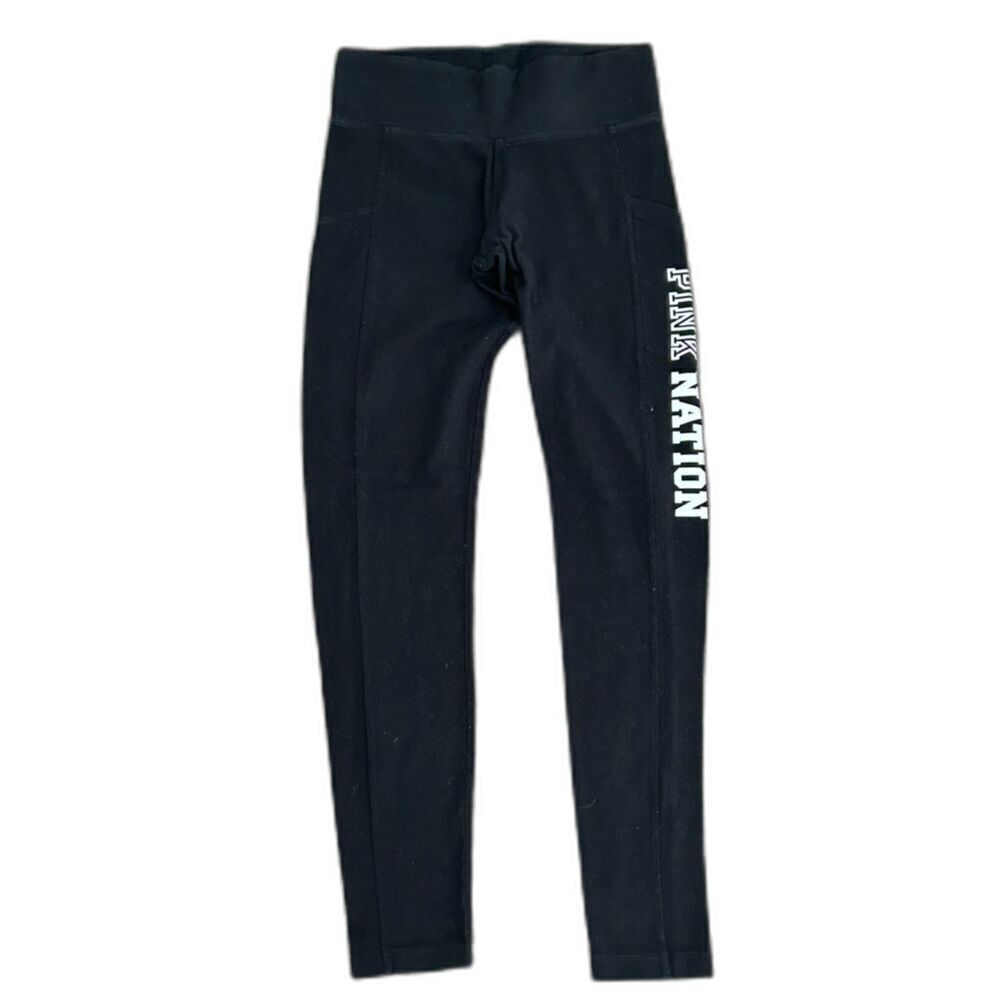 Black Full Length Victoria's Secret Cotton Leggings with Pocket Size XS